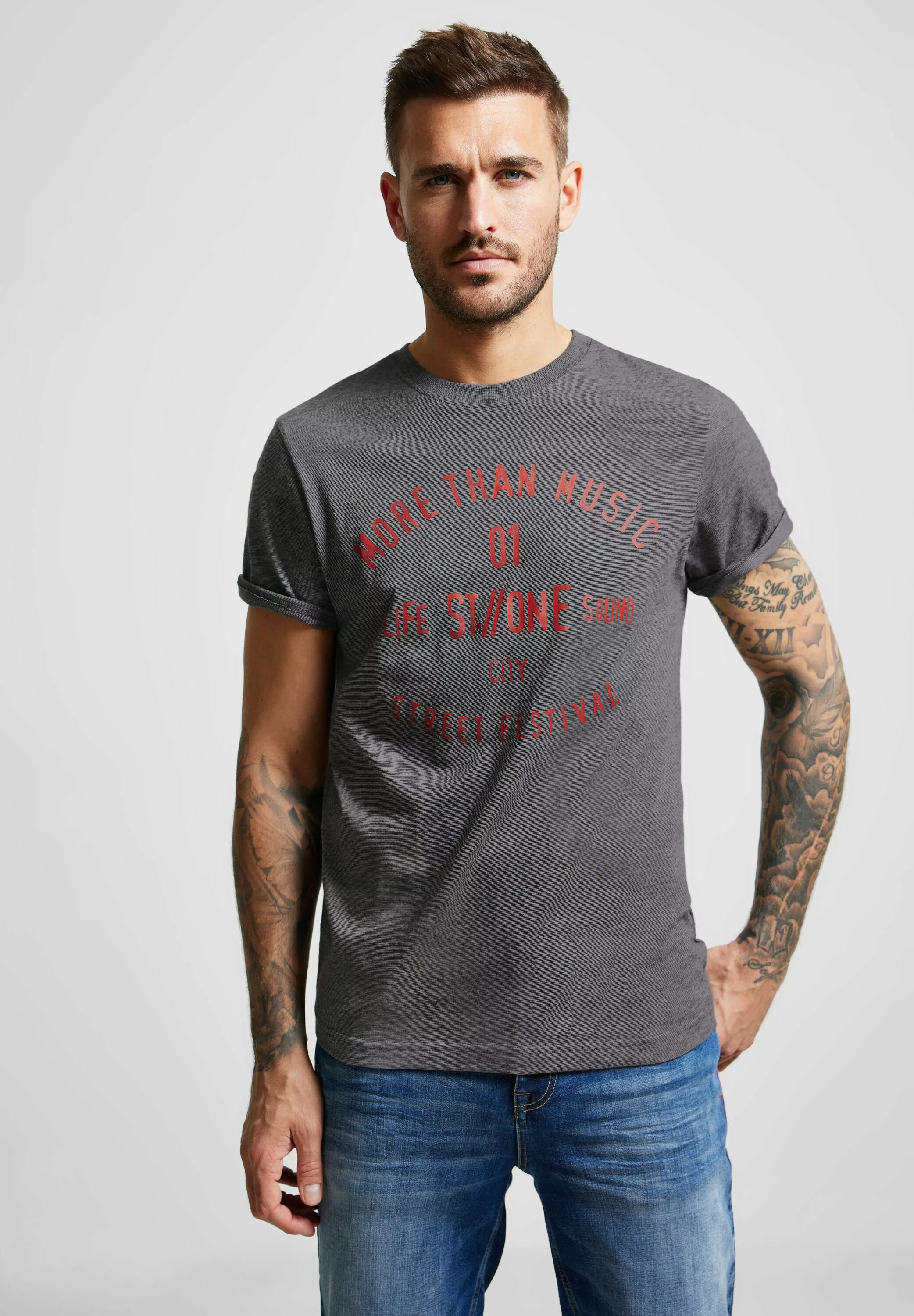 STREET ONE MEN T-Shirt, aus reiner Baumwolle günstig online kaufen
