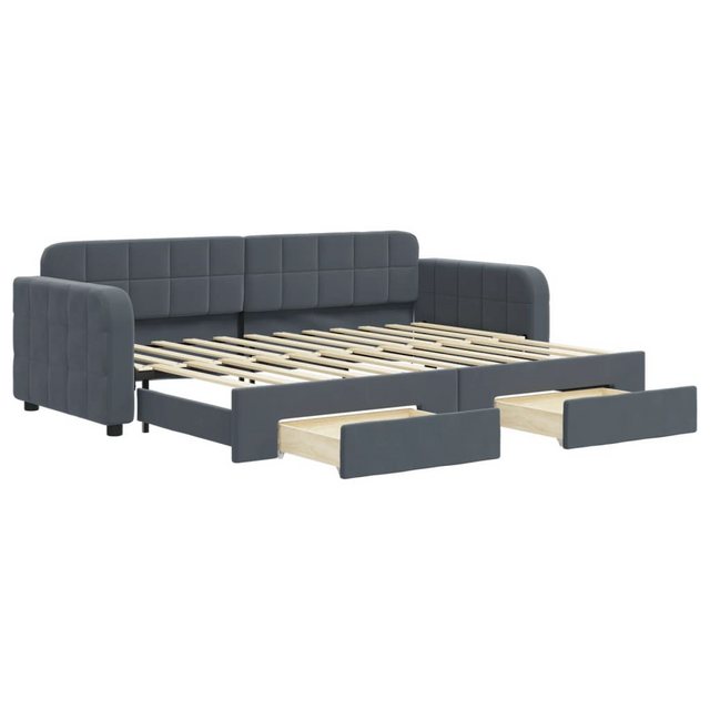 vidaXL Bett Tagesbett Ausziehbar mit Schubladen Dunkelgrau 80x200 cm Samt günstig online kaufen