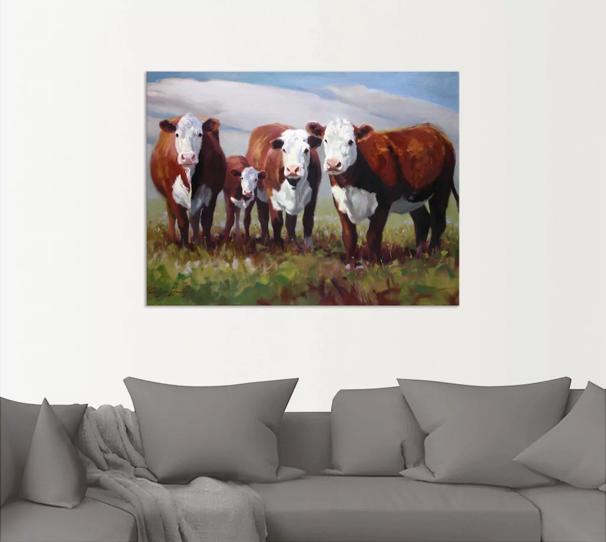 Artland Wandbild "Zuhause der Kühe", Haustiere, (1 St.), als Alubild, Outdo günstig online kaufen