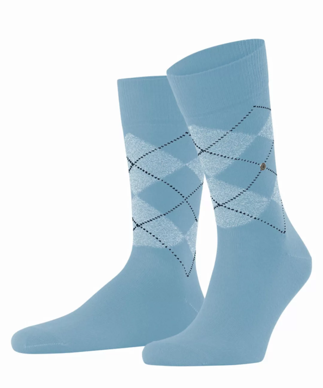 Burlington Birmingham Herren Socken, 40-46, Blau, Argyle, Baumwolle (Bio), günstig online kaufen