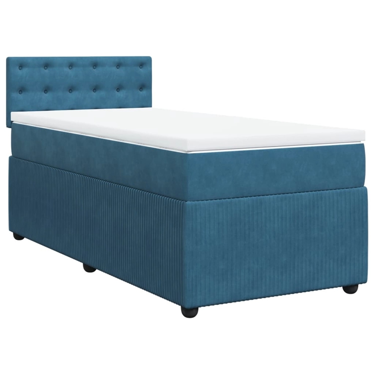 vidaXL Boxspringbett mit Matratze Blau 80x200 cm Samt2100106 günstig online kaufen