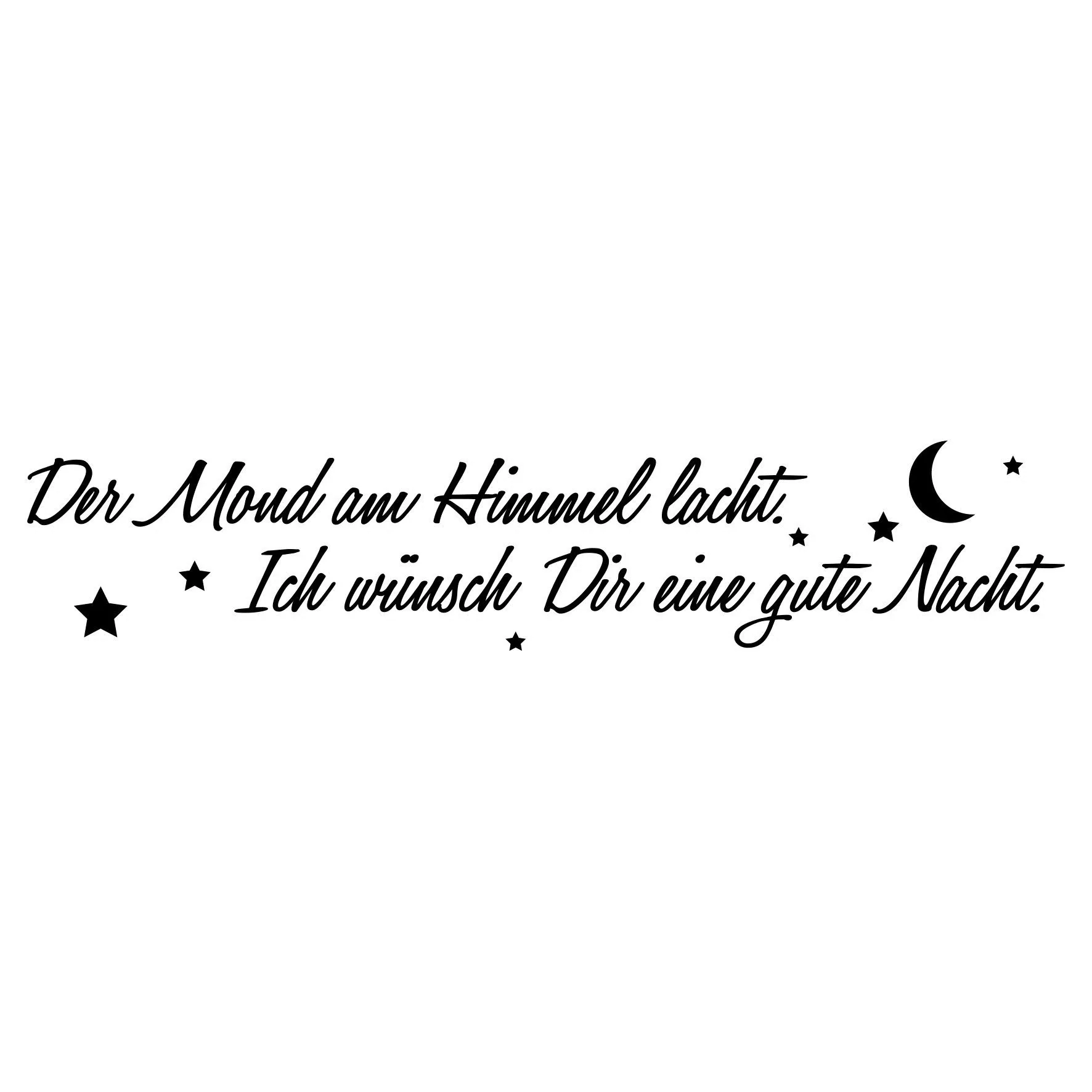 queence Wandtattoo "… Mond am Himmel … gute Nacht", 120 x 30 cm günstig online kaufen