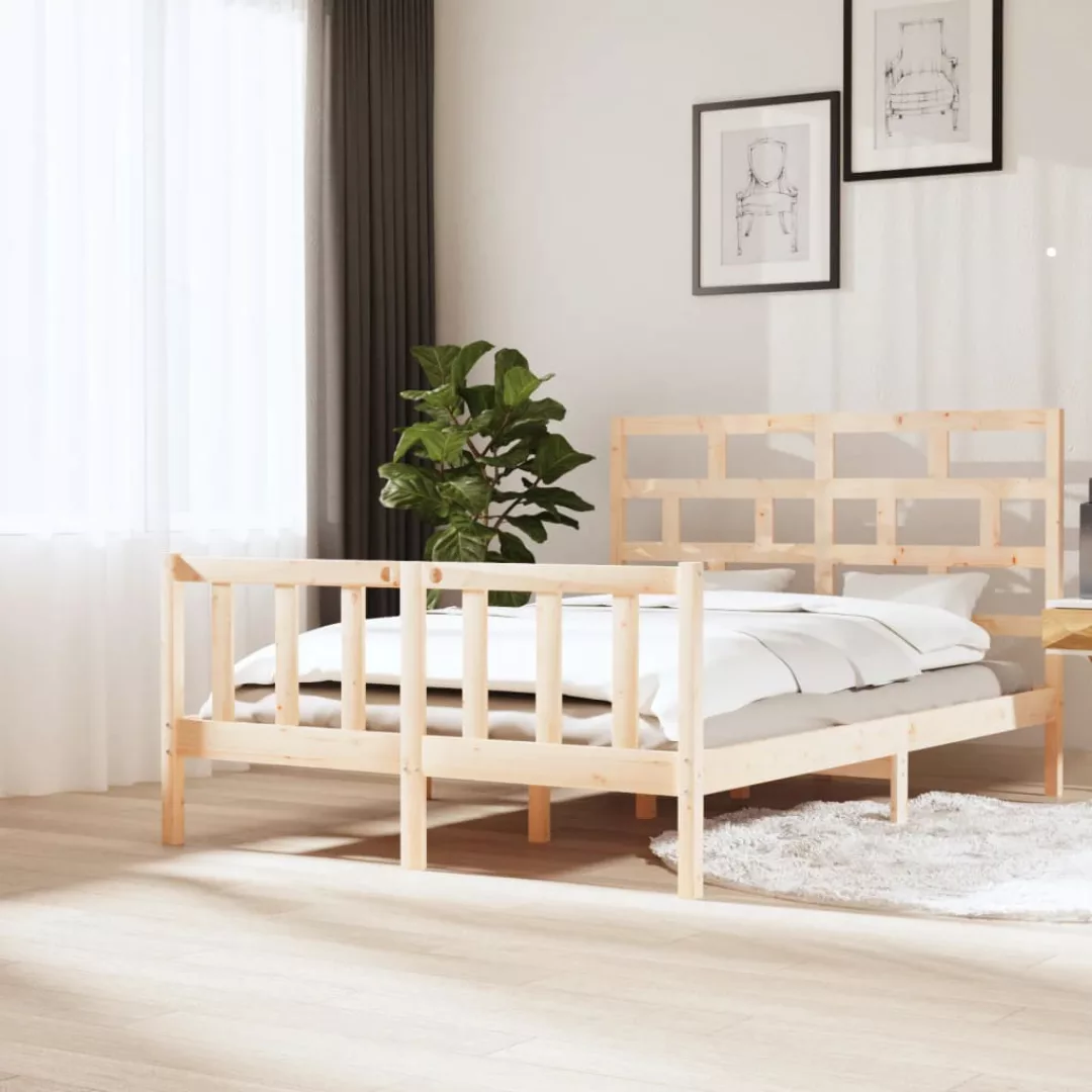vidaXL Bettgestell Massivholzbett Kiefer 150x200 cm 5FT King Size Bett Bett günstig online kaufen