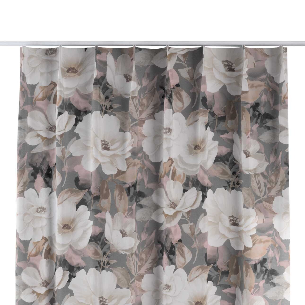 Vorhang mit flämischen 1-er Falten, grau-rosa, Gardenia (142-13) günstig online kaufen
