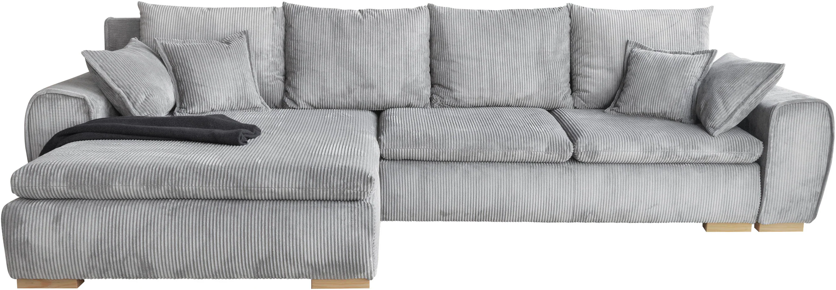 Home affaire Ecksofa "Katja L-Form", Cord Bezug, inkl. Schlaffunktion und S günstig online kaufen