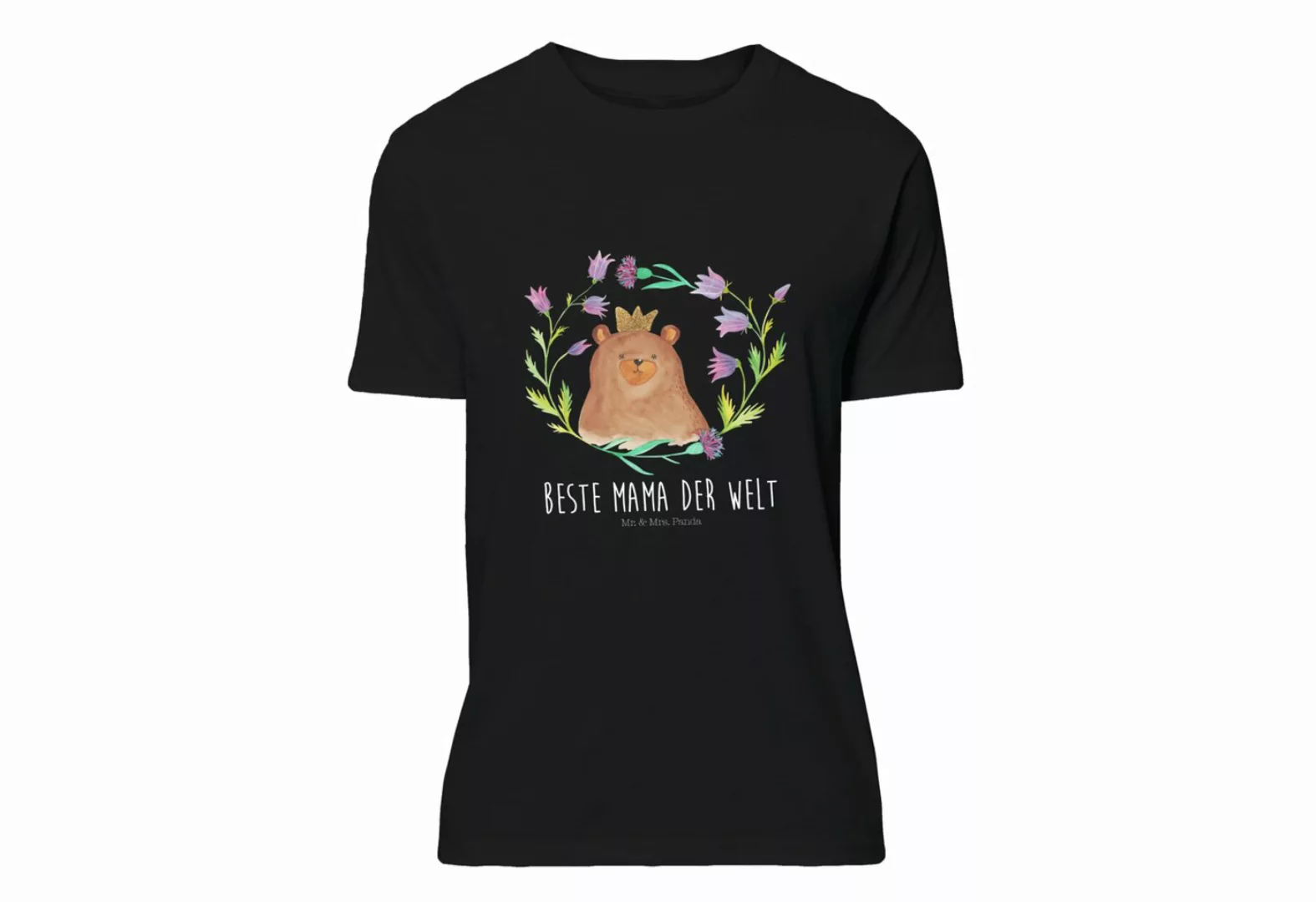 Mr. & Mrs. Panda T-Shirt Bär Königin - Schwarz - Geschenk, Schlafshirt, Mut günstig online kaufen