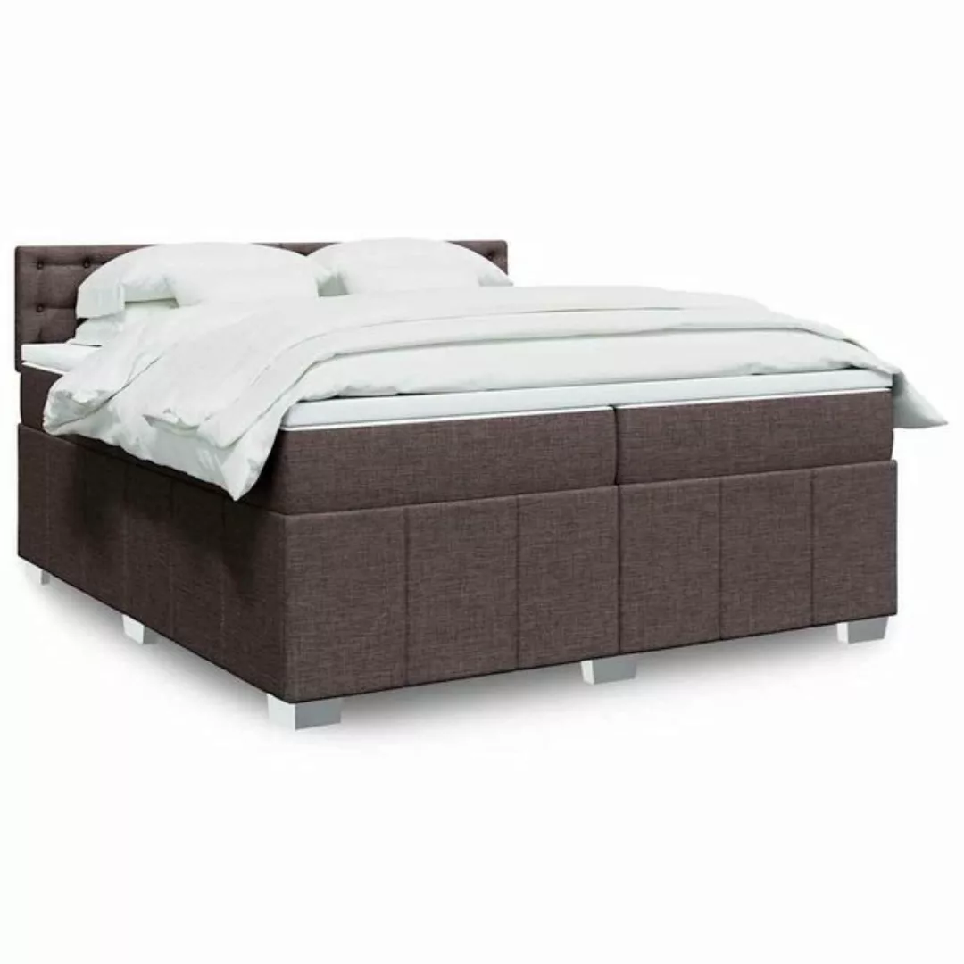 vidaXL Boxspringbett, Boxspringbett mit Matratze Dunkelbraun 200x200 cm Sto günstig online kaufen