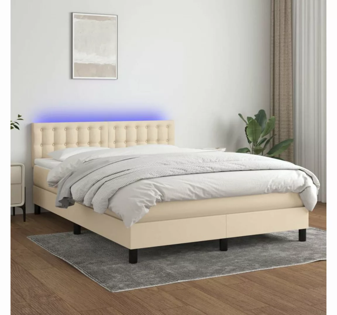 vidaXL Boxspringbett Bett Boxspringbett komplett mit Matratze & LED Stoff ( günstig online kaufen