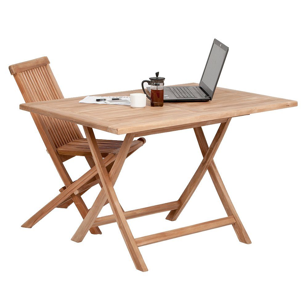 LebensWohnArt Esstisch Teak Klapptisch KURSI ca. günstig online kaufen