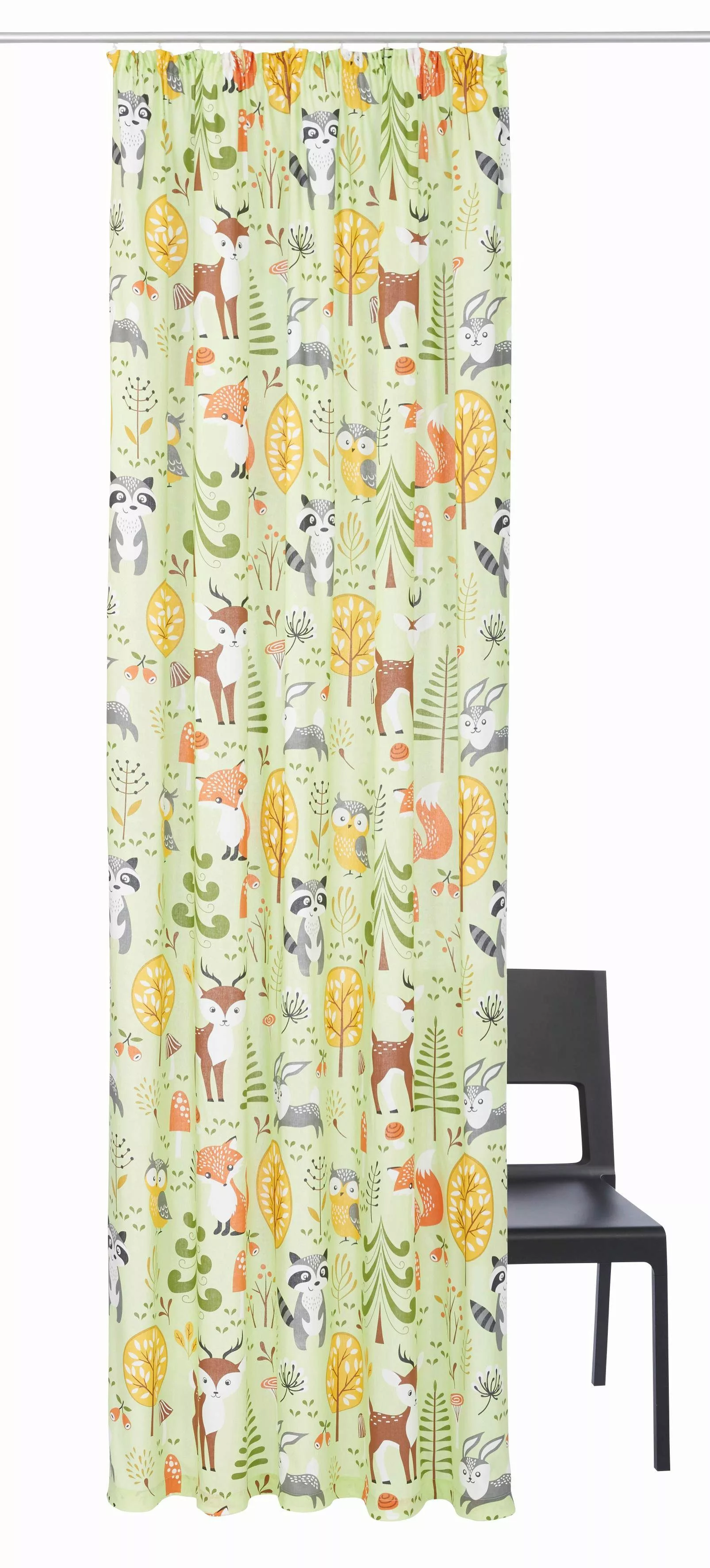 my home Gardine Waldtiere, Kräuselband (1 günstig online kaufen