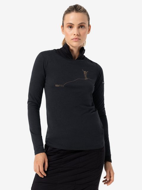 SUPER.NATURAL Sweatshirt für Damen, Merino BERGGLÜCK front Berg Motiv günstig online kaufen