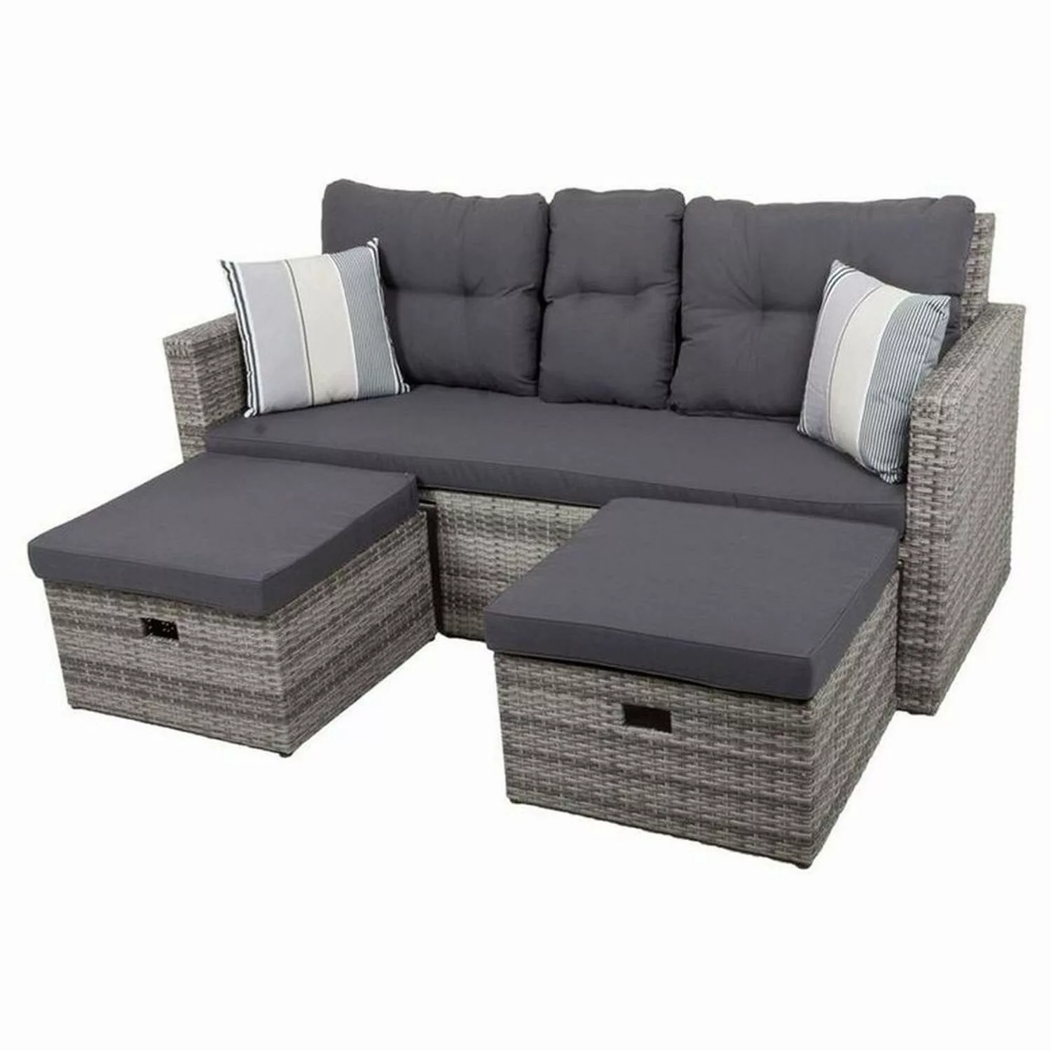 Lounge-Sofa VALENCIA-120, in grau, B/H/T ca. 180x86x75cm günstig online kaufen