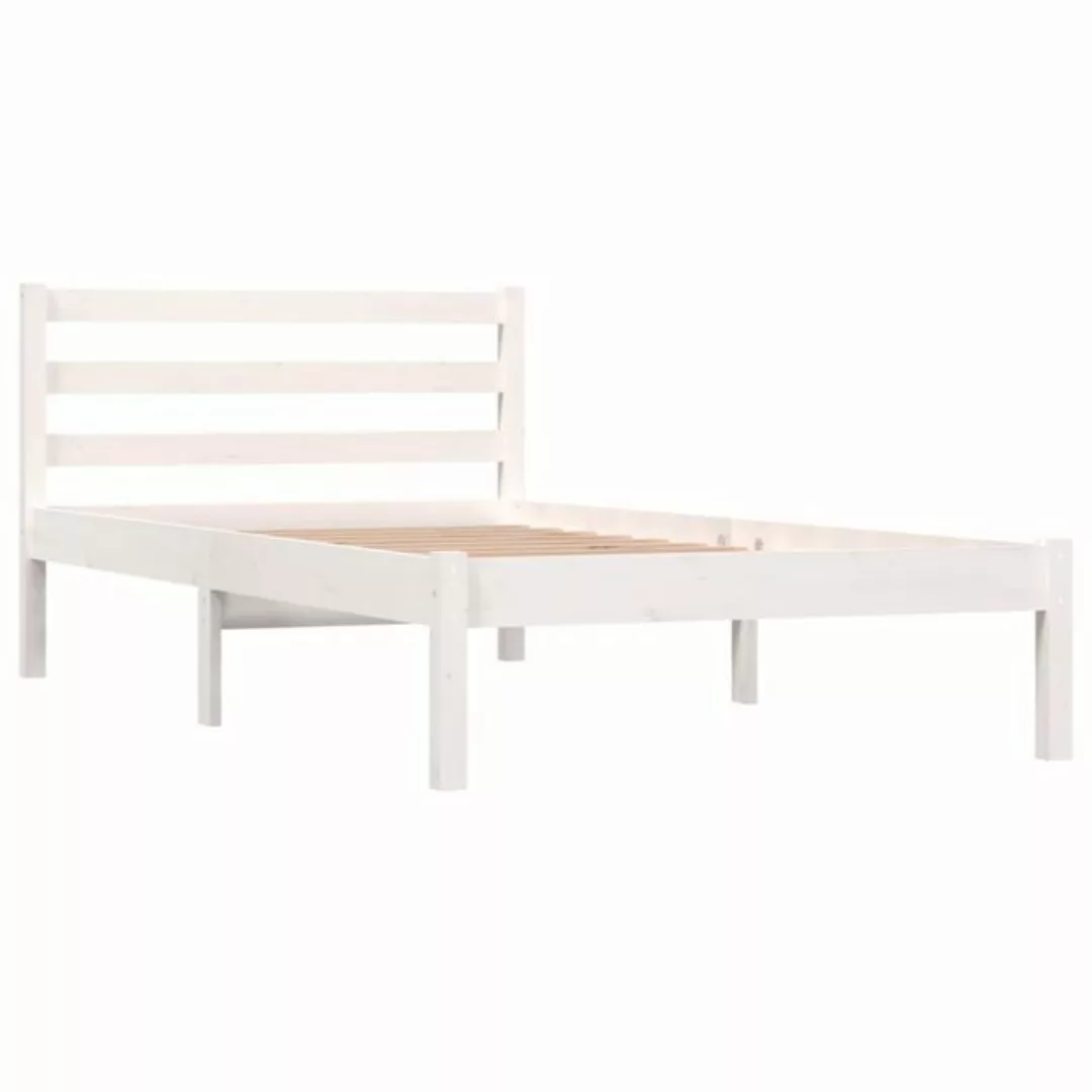 furnicato Bett Massivholzbett Kiefer 90x190 cm Weiß günstig online kaufen