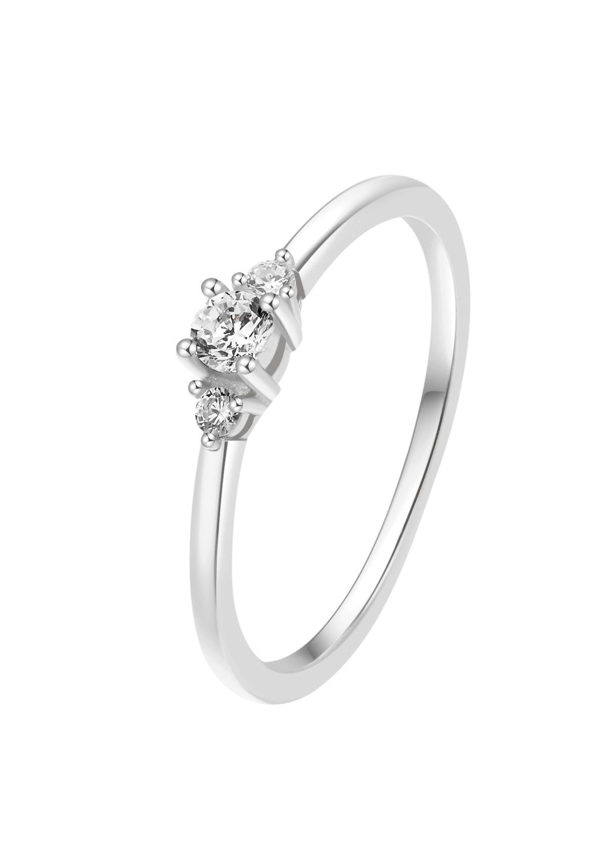Hey Happiness Fingerring Drei Zirkon Trauring, günstig online kaufen