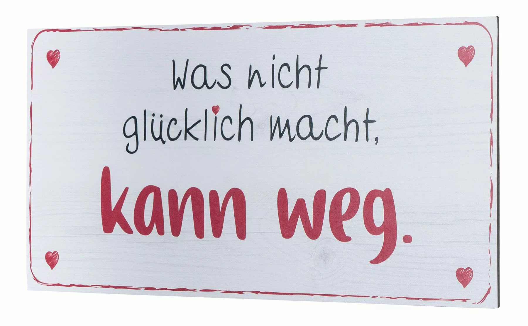 Levandeo® Wandbild, Wandbild 40x20cm Glücklich Glück günstig online kaufen