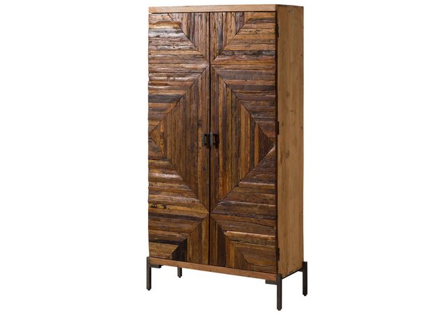 Massivmoebel24 Dreh-/Schwebetürenschrank (Altholz 90x40x180 natur lackiert günstig online kaufen