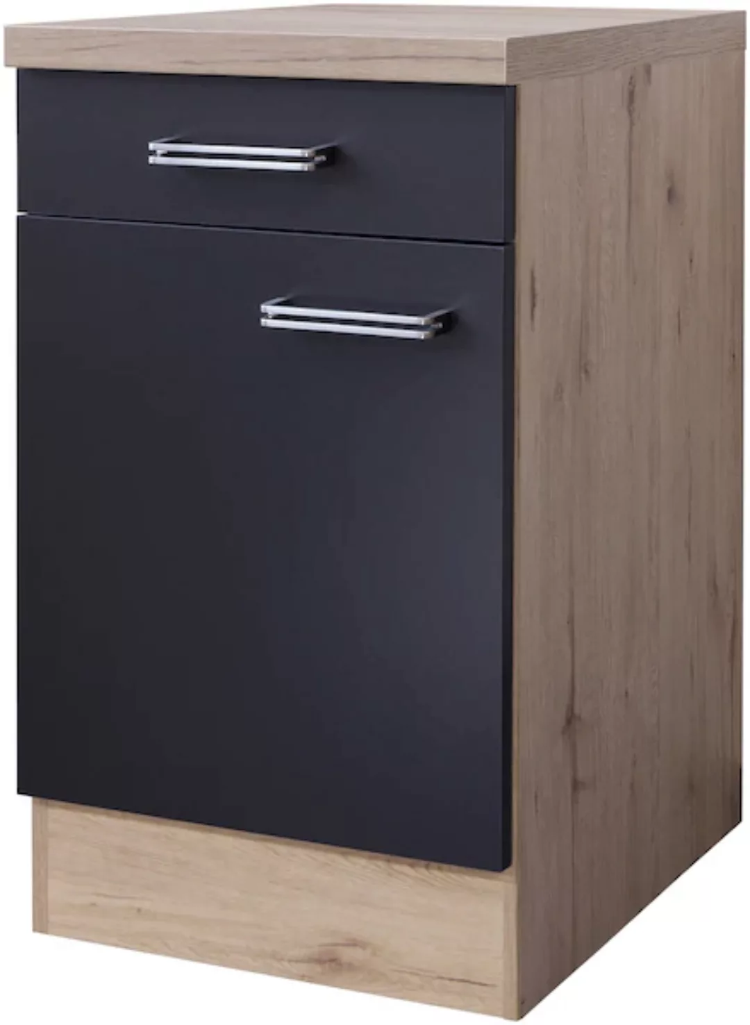 Flex-Well Exclusiv Unterschrank Lara 50 cm Anthrazit-San Remo Eiche günstig online kaufen