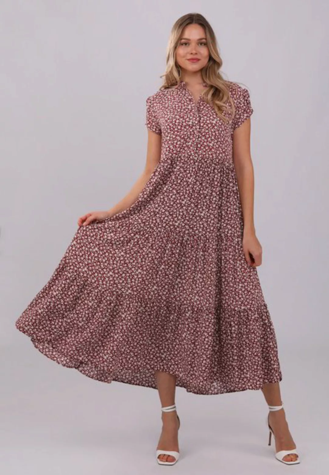 YC Fashion & Style Sommerkleid Sommerliches Viskosekleid mit floralem Muste günstig online kaufen