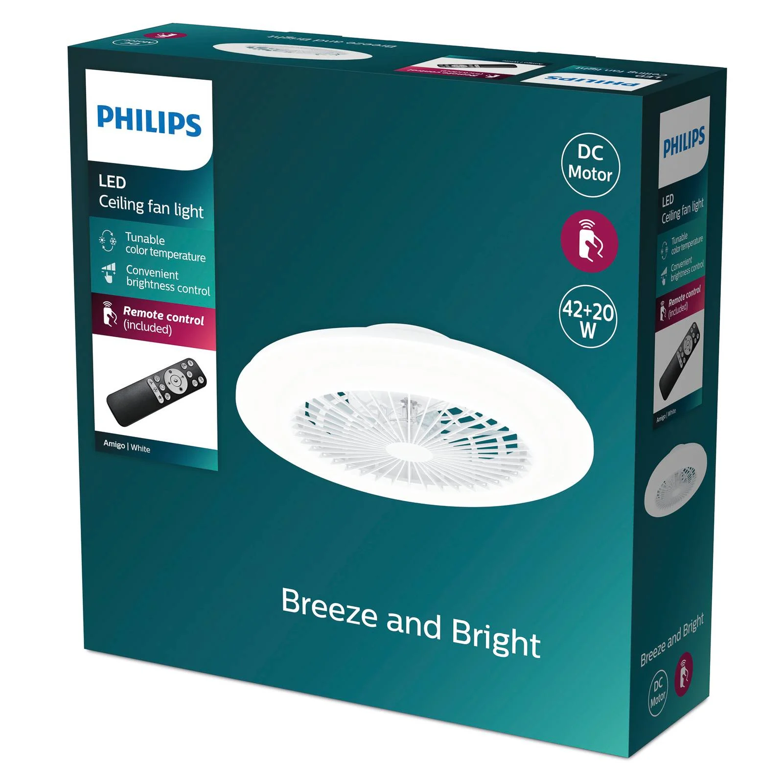 Philips Amigo Deckenventilator mit LED-Beleuchtung günstig online kaufen