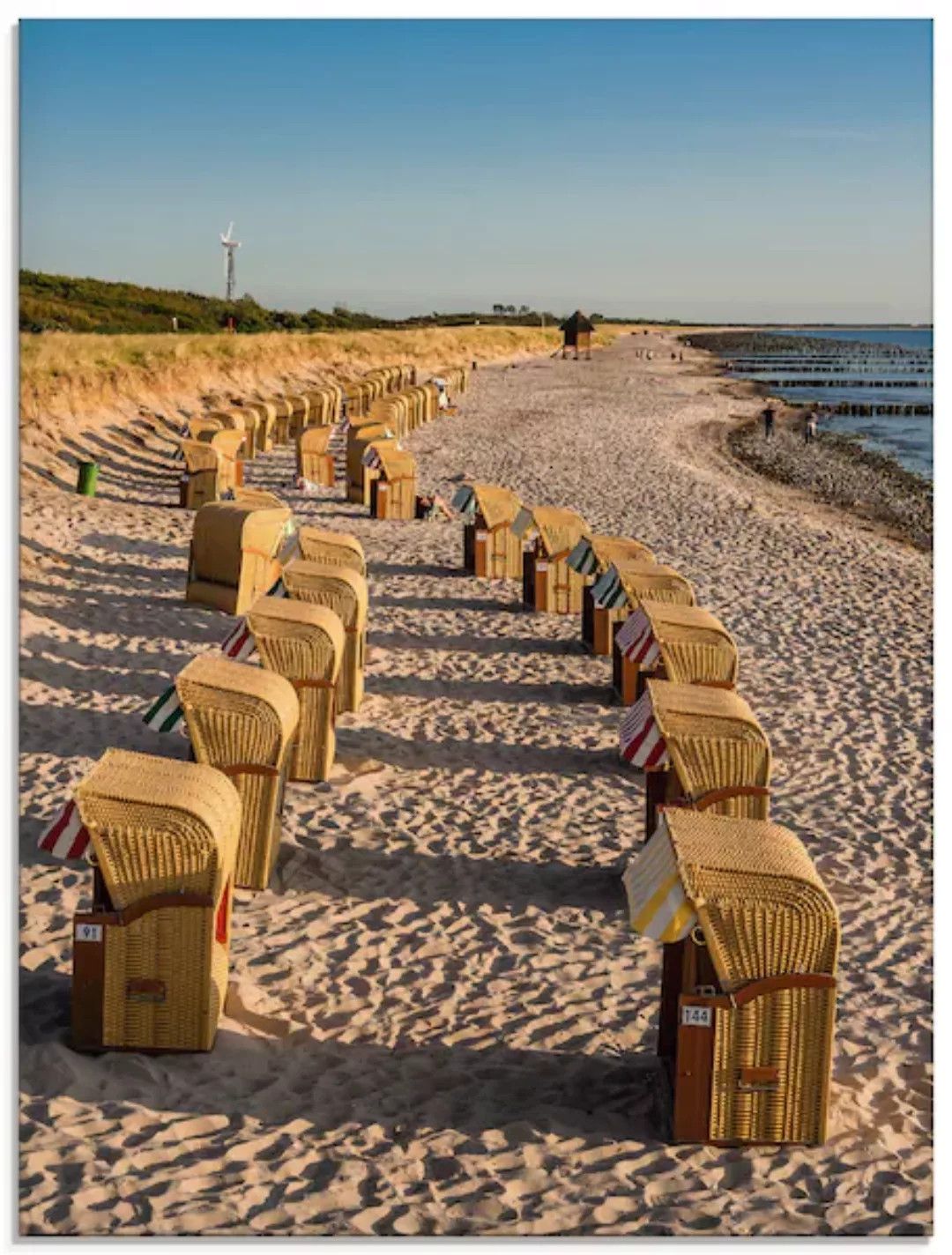 Artland Glasbild »Strandkörbe Ostseeküste in Wustrow«, Gewässer, (1 St.), i günstig online kaufen