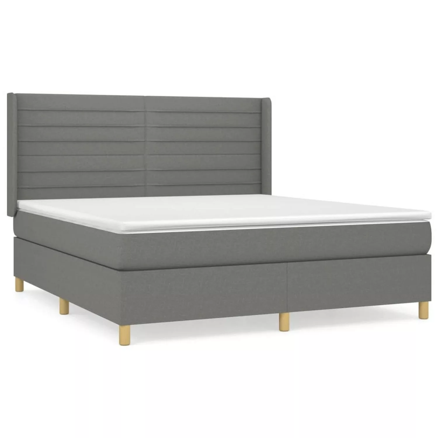 vidaXL Boxspringbett mit Matratze Dunkelgrau 180x200 cm Stoff1378086 günstig online kaufen