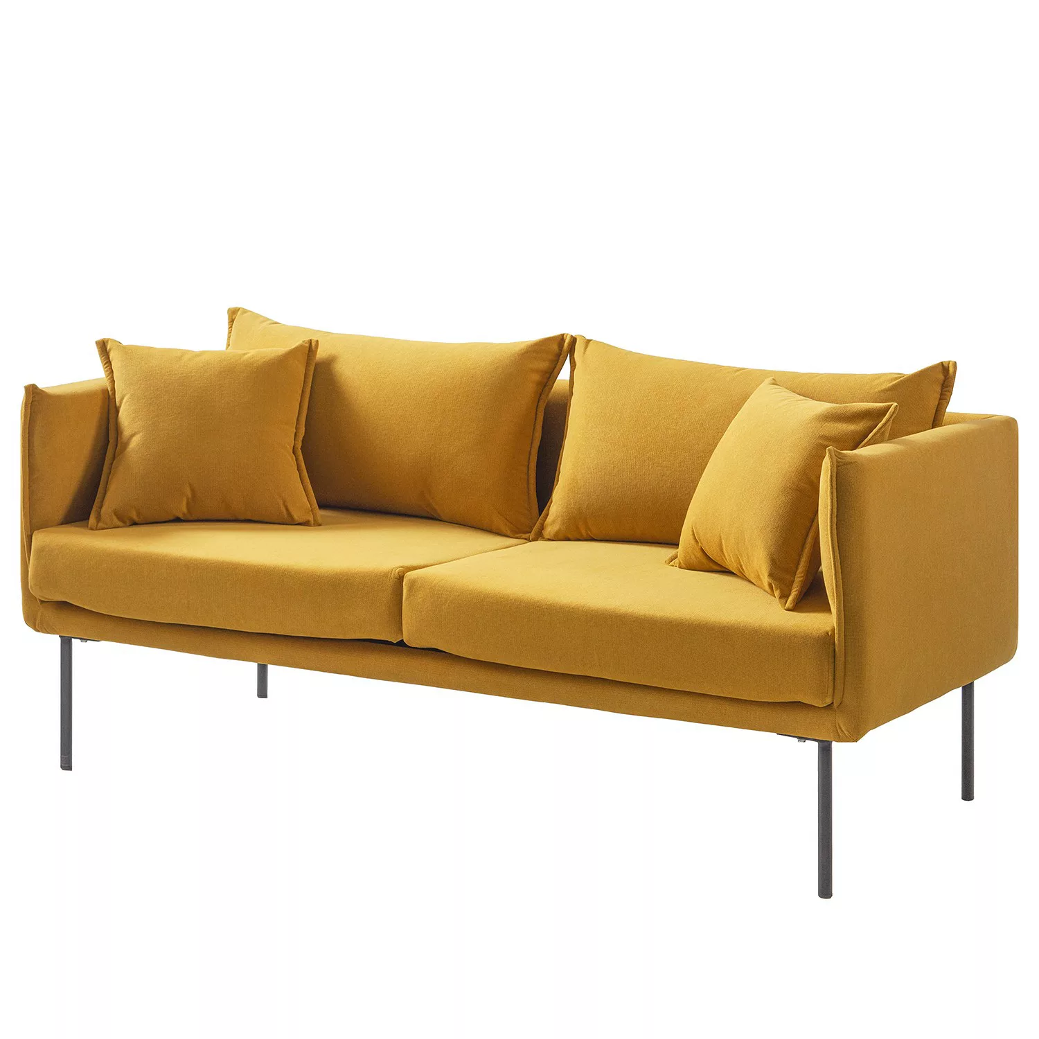 home24 Studio Copenhagen Sofa Bayboro 2,5-Sitzer Senfgelb Webstoff 170x72x7 günstig online kaufen