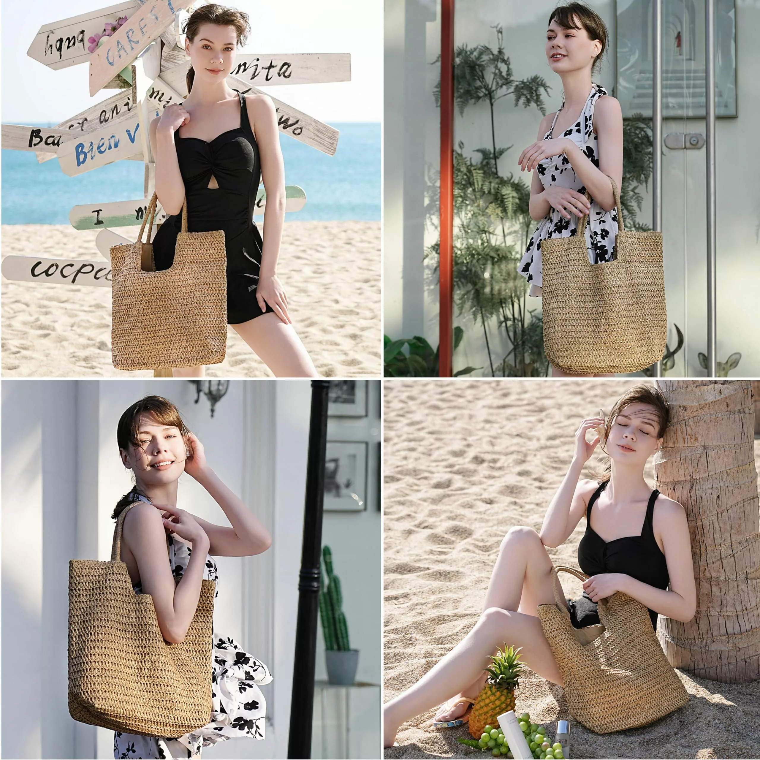 Coonoor Strandtasche Groß Strandtasche mit Reißverschluss günstig online kaufen