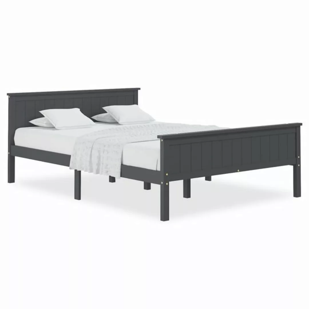 furnicato Bett Massivholzbett Grau Kiefer 120x200 cm günstig online kaufen