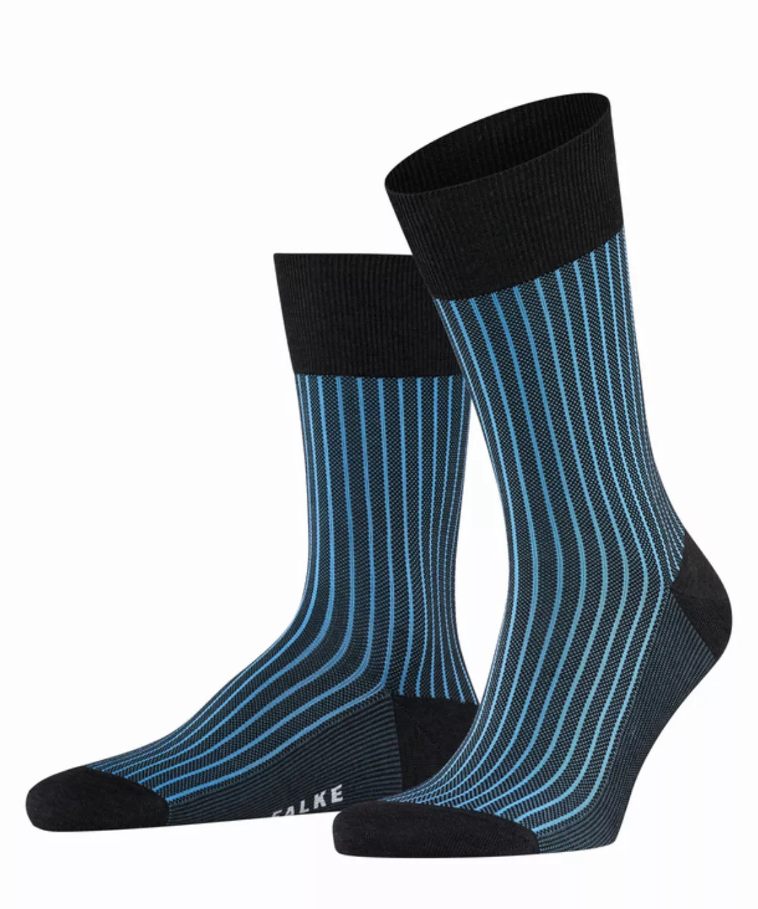 FALKE Oxford Stripe Herren Socken, 41-42, Grau, Jacquard, Baumwolle, 13396- günstig online kaufen