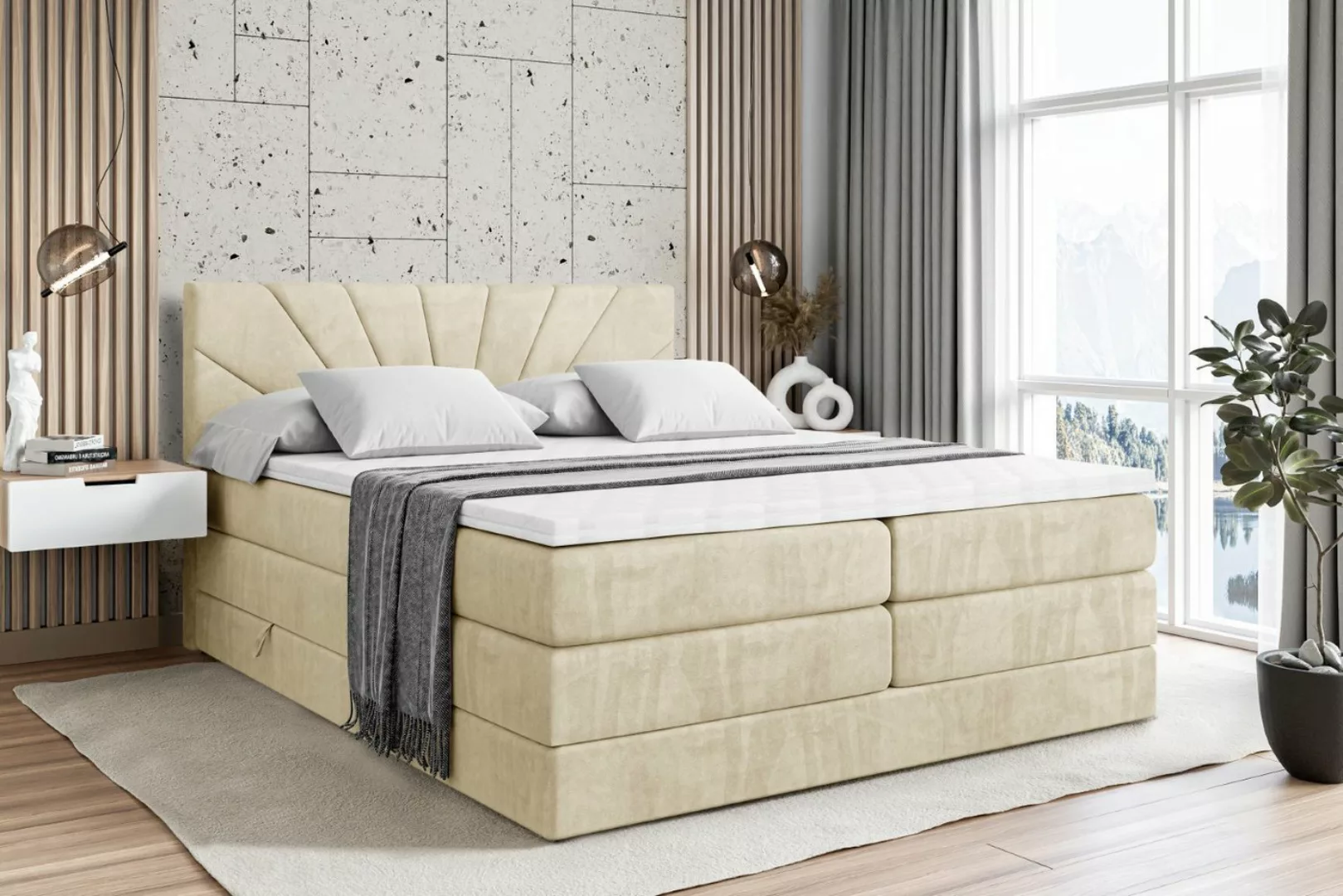 ALTDECOR Boxspringbett IDRIKO KING (Multipocket-Matratze H4 und H3 Matratze günstig online kaufen