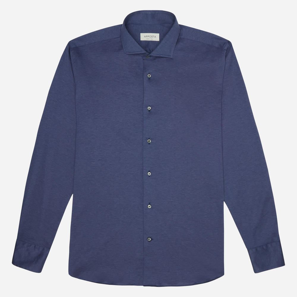 Hemd  einfarbig  marineblau 100% reine baumwolle jersey doppelt gezwirnt, k günstig online kaufen