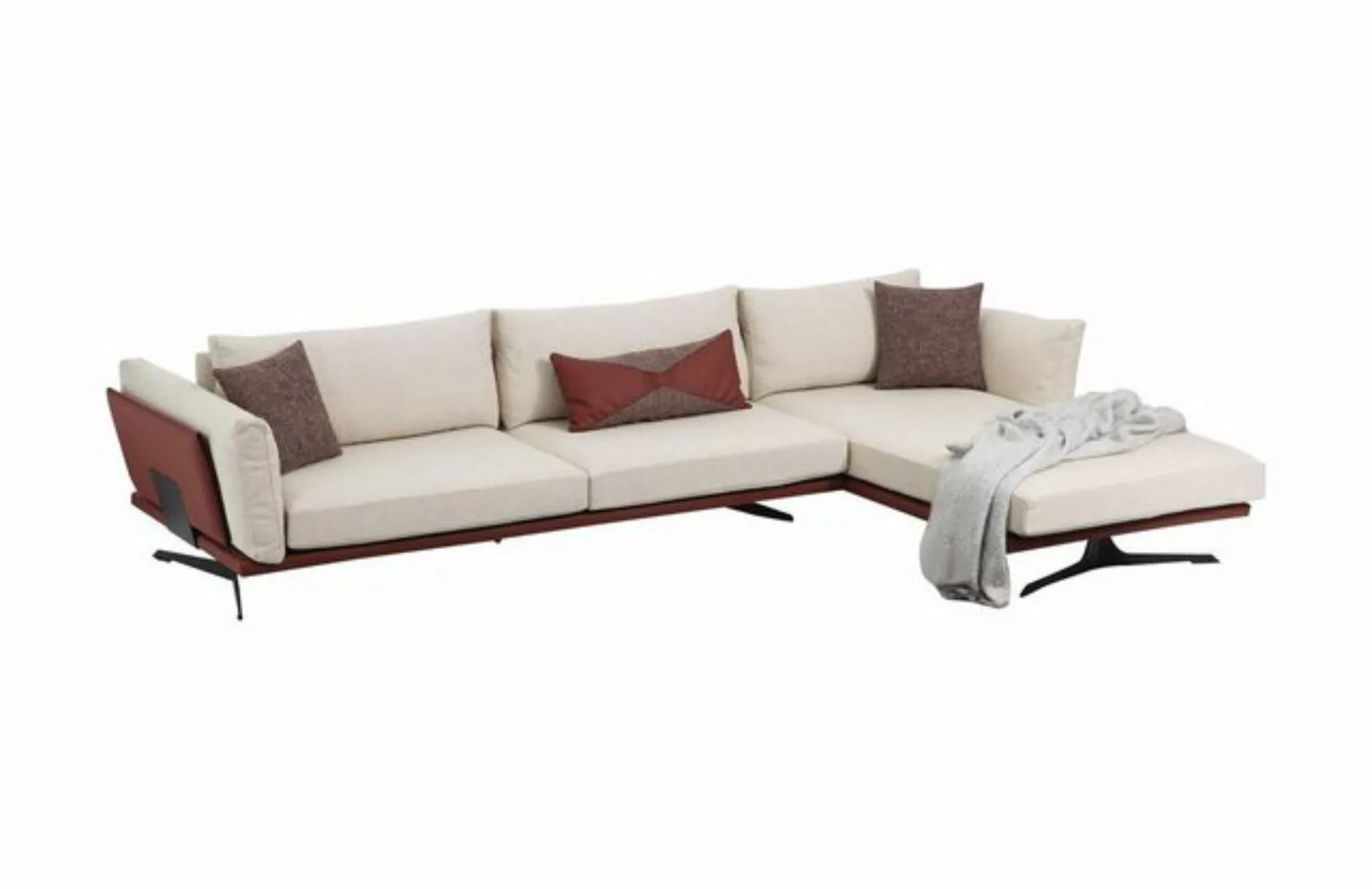 JVmoebel Ecksofa Ecksofa L-Form Beige Modern Stoff Design Wohnzimmer Sofa P günstig online kaufen