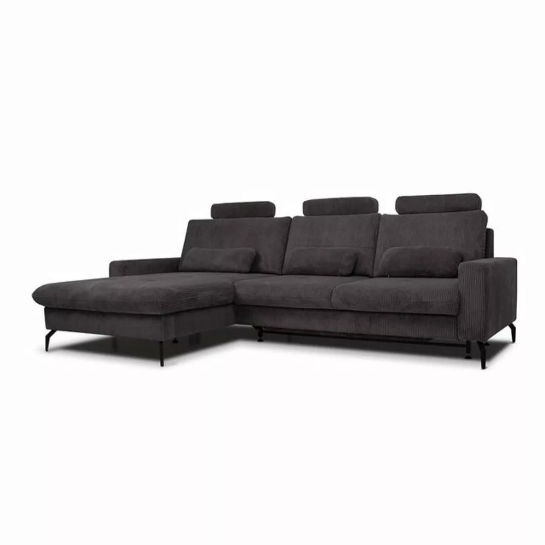 VitaliSpa® Ecksofa Beata, Anthrazit, 302 x 180 cm mit Bettkasten, beidseiti günstig online kaufen