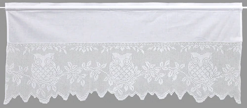 HOSSNER - ART OF HOME DECO Querbehang »Eule«, (1 St.), handgehäkelte Spitze günstig online kaufen