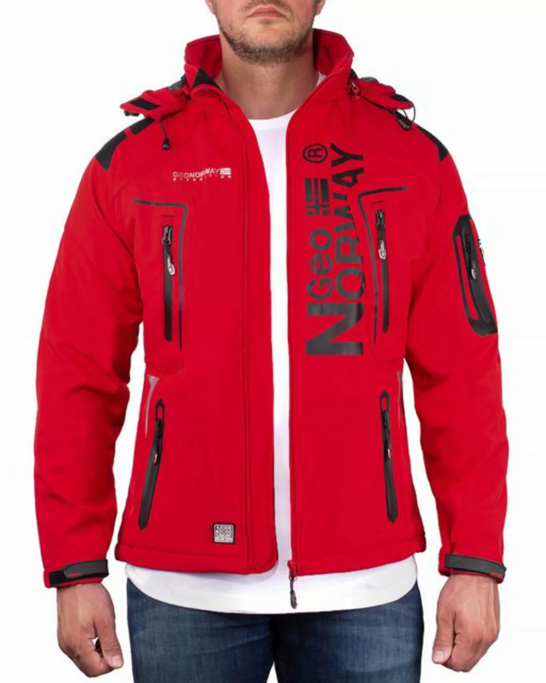 Geo Norway Softshelljacke Herren Outdoor Jacke batechno Red S mit abnehmbar günstig online kaufen