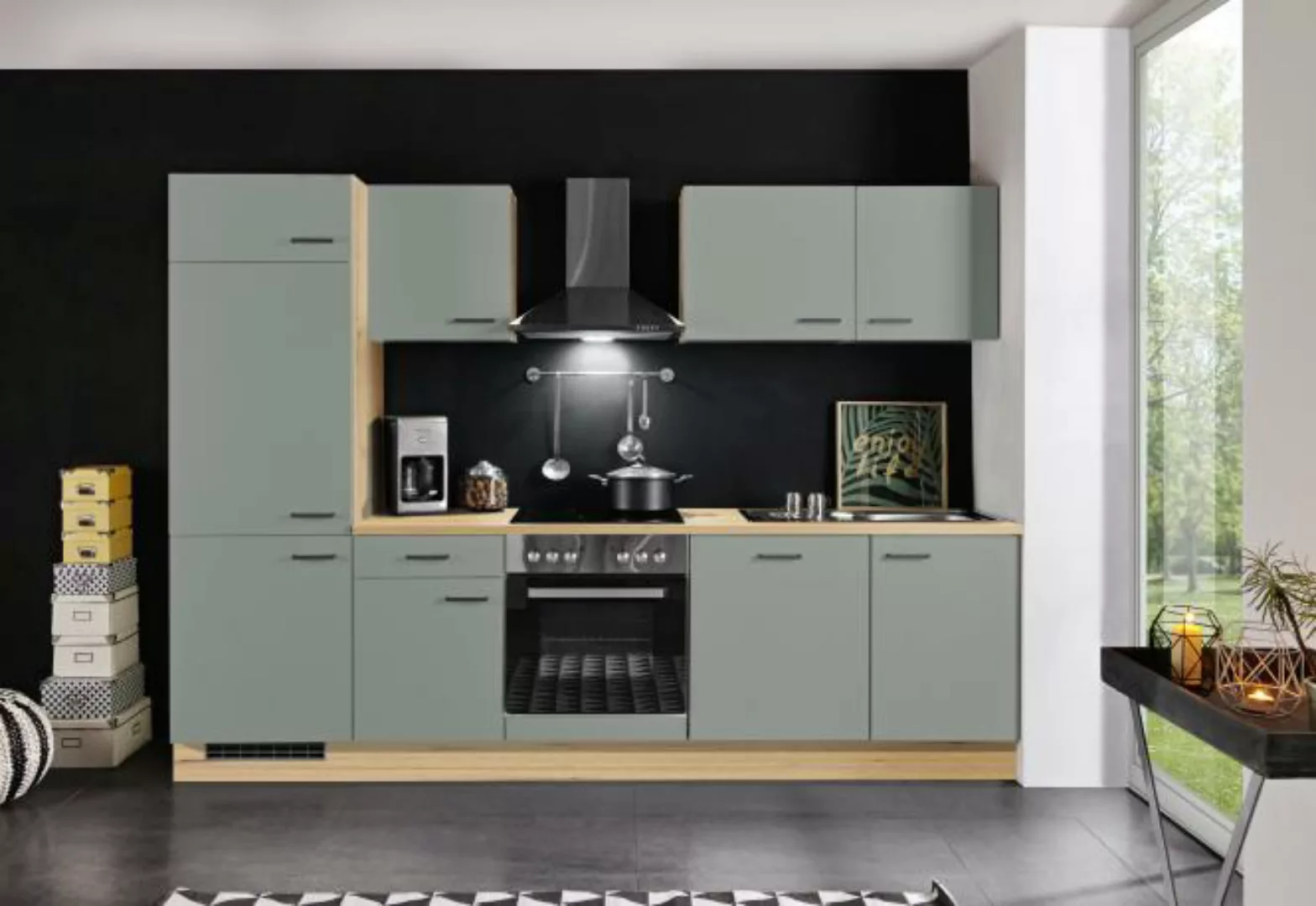 Küchenblock 270 cm inkl. Elektro-Set 5-tlg GENF 270 von Menke Eukalyptus Gr günstig online kaufen