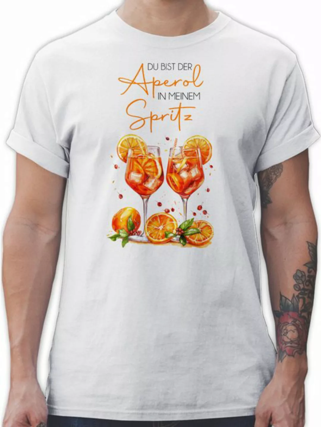 Shirtracer T-Shirt Du bist der Aperol in meinem Spritz, Aperol Spritz Merch günstig online kaufen