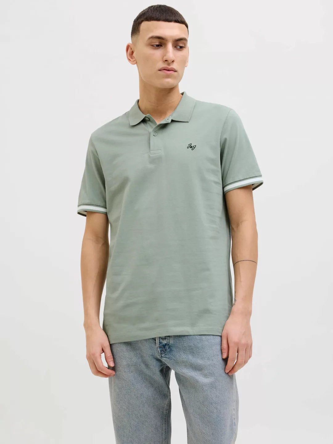 Jack & Jones Poloshirt "JJEJERSEY LOGO POLO SS SN", mit Logo Stickerei günstig online kaufen