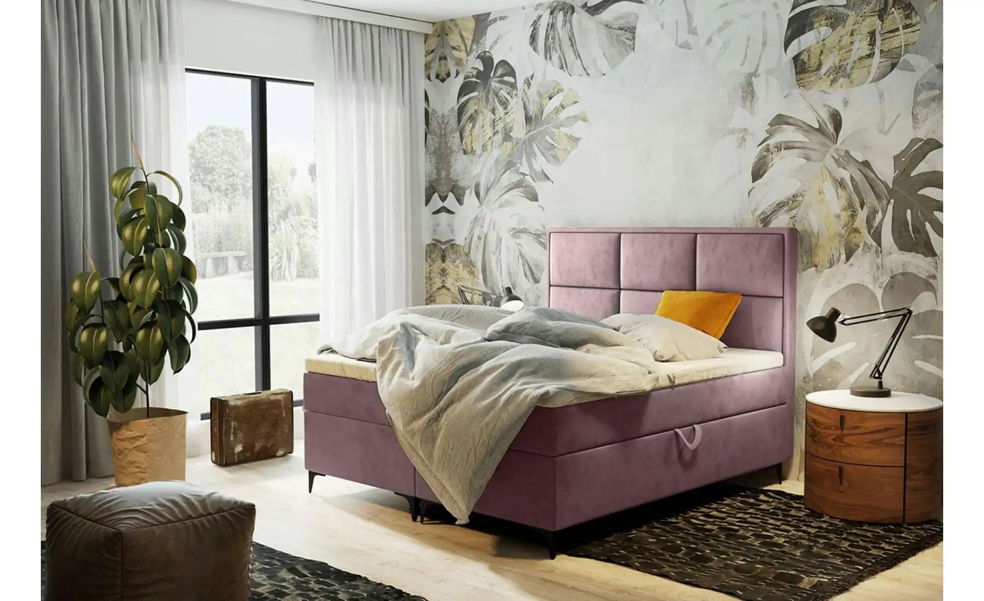 Boxbett mit Bettkasten Vaduz ¦ rosa/pink ¦ Maße (cm): H: 110 Betten > Polst günstig online kaufen