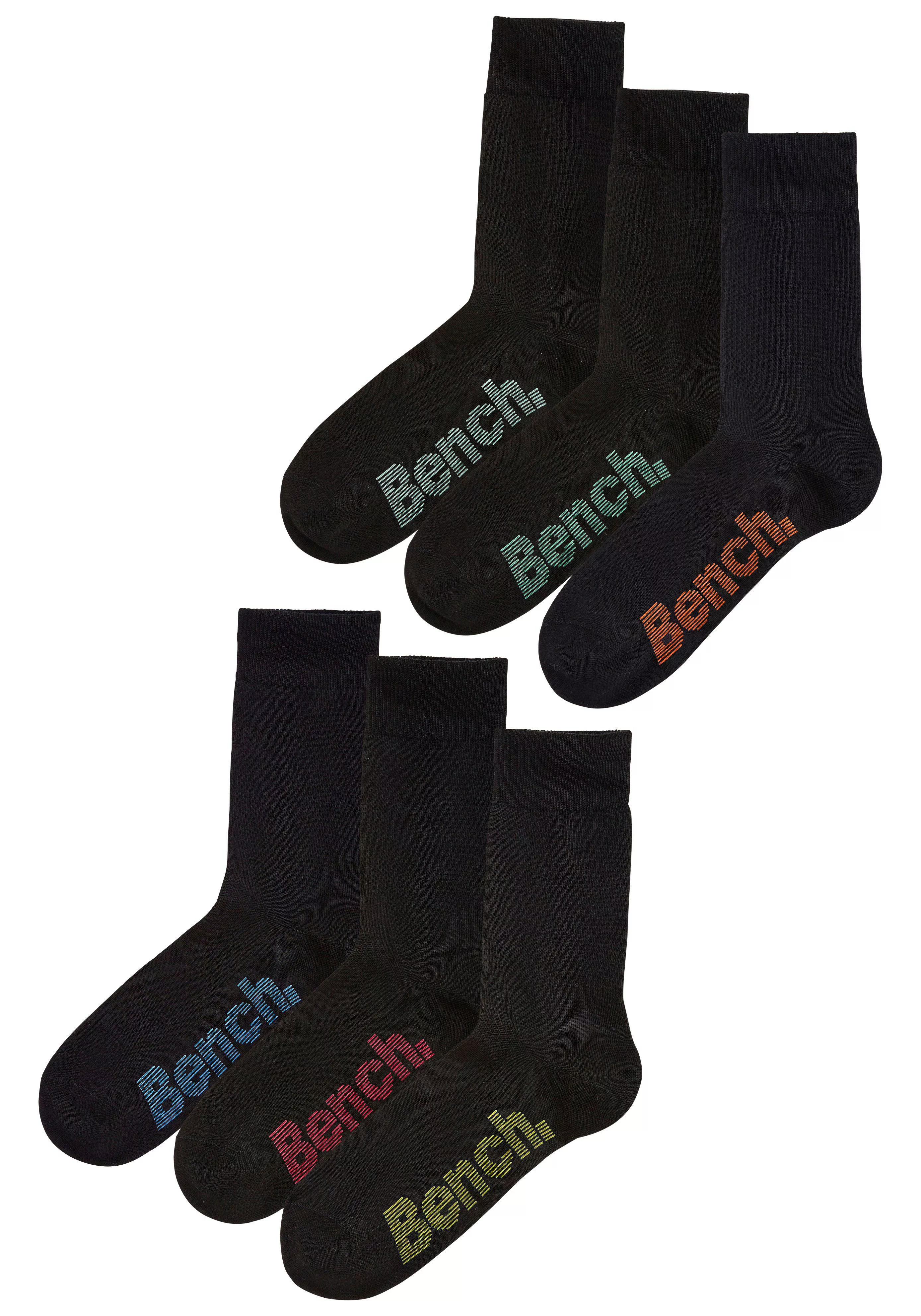 Bench. Socken, (Box, 6 Paar), mit verschiedenfarbigen Logos günstig online kaufen