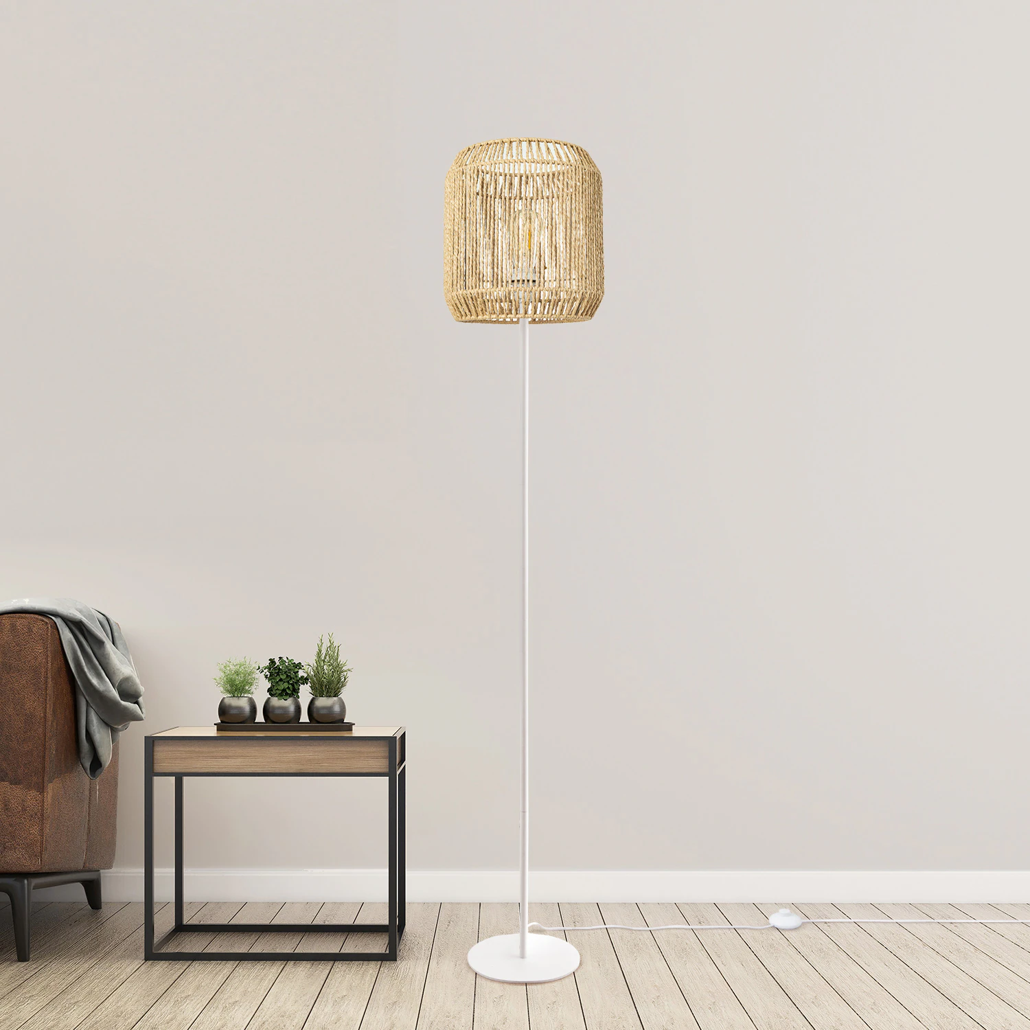 Paco Home Stehlampe »Pedro«, 1 flammig-flammig, moderne LED Lampe in Boho O günstig online kaufen