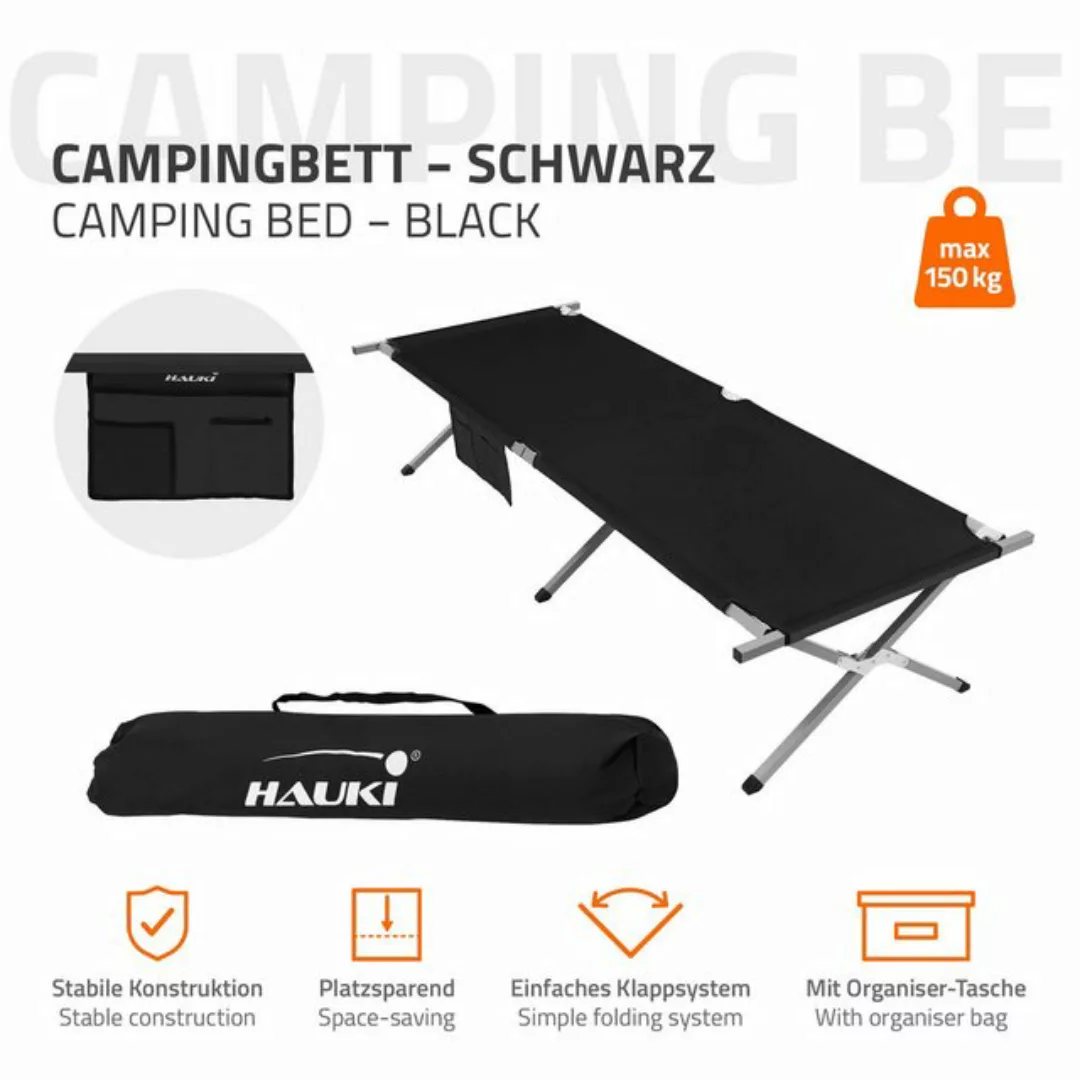 Hauki Feldbett Campingbett klappbar mit Tragetasche Belastbarkeit bis 150 k günstig online kaufen