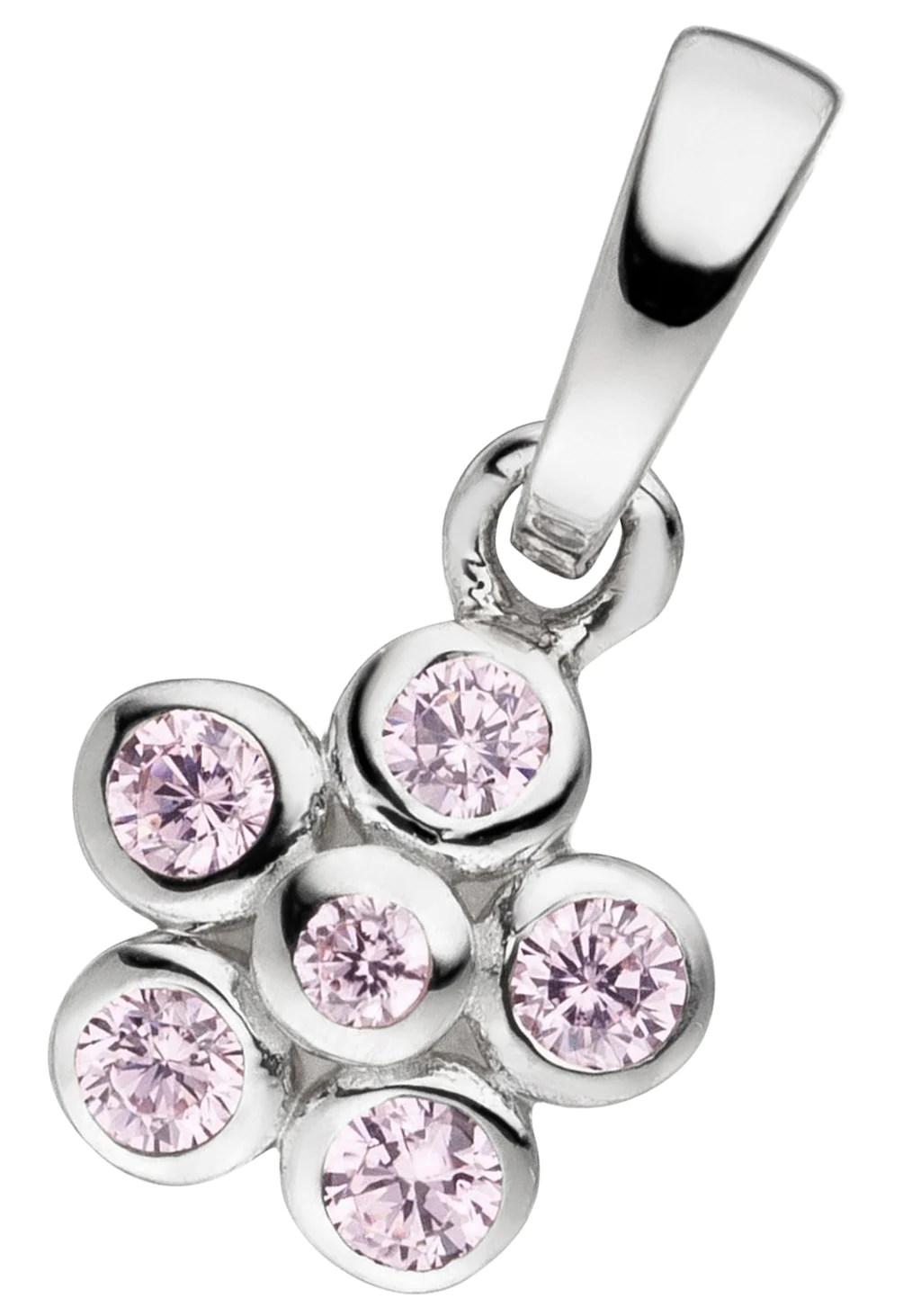 JOBO Kettenanhänger "Anhänger Blume", 925 Silber mit 6 rosa-farbenen Zirkon günstig online kaufen