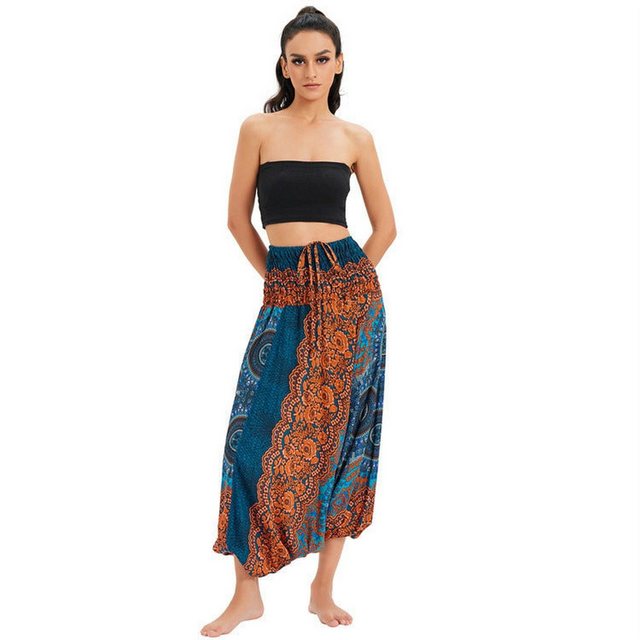 YRIIOMO Loungepants Bohemian Freizeit Weitrock Hose, Sommerhose günstig online kaufen