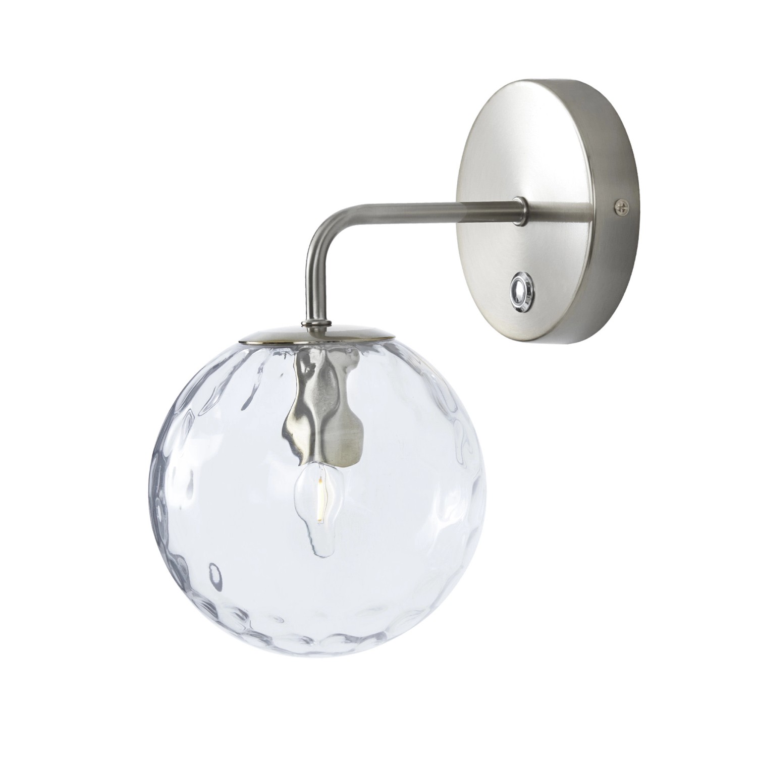 Teamson Home Klarglas Wandlampe mit Touch Dimmer Silber Design günstig online kaufen