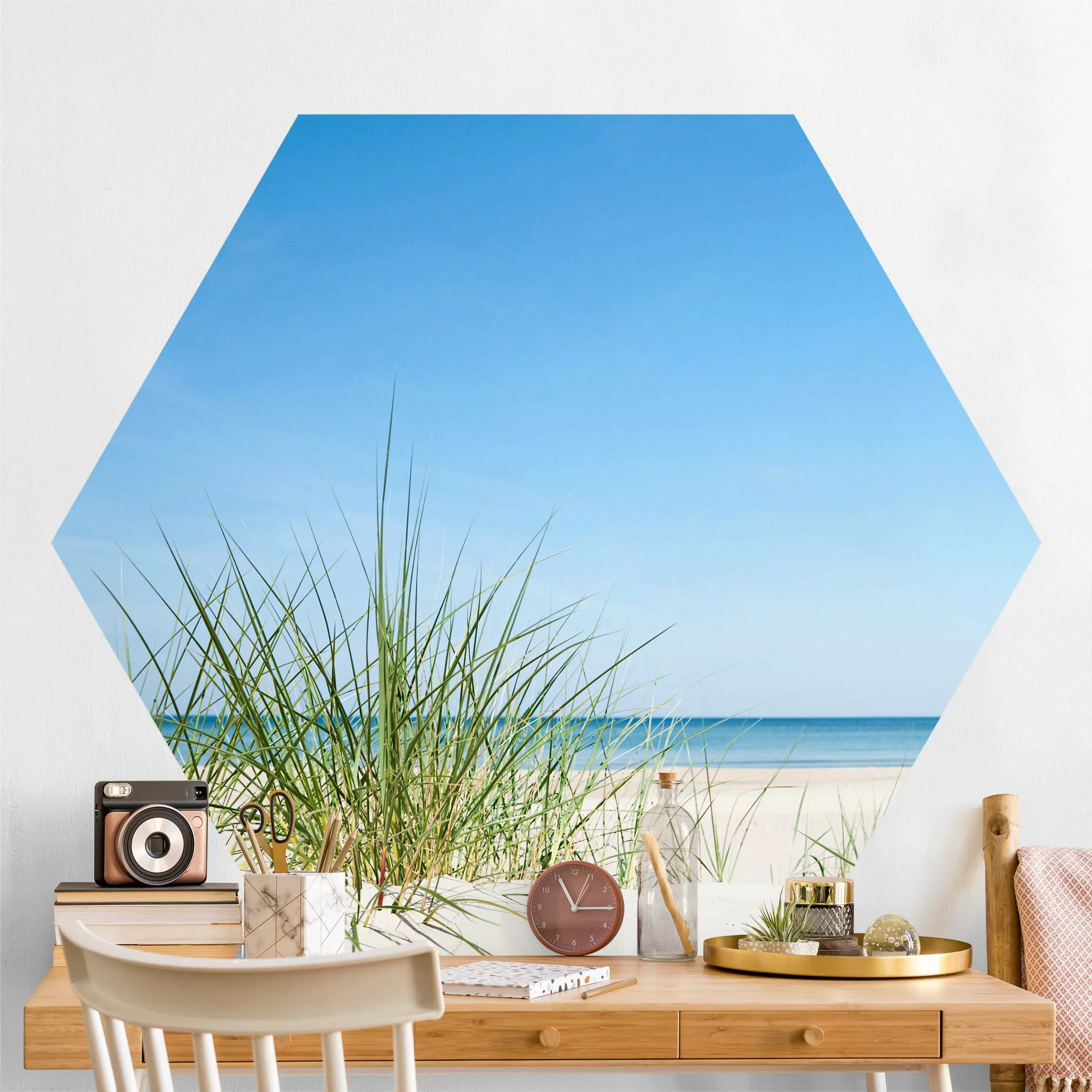 Hexagon Fototapete selbstklebend Ostseeküste günstig online kaufen