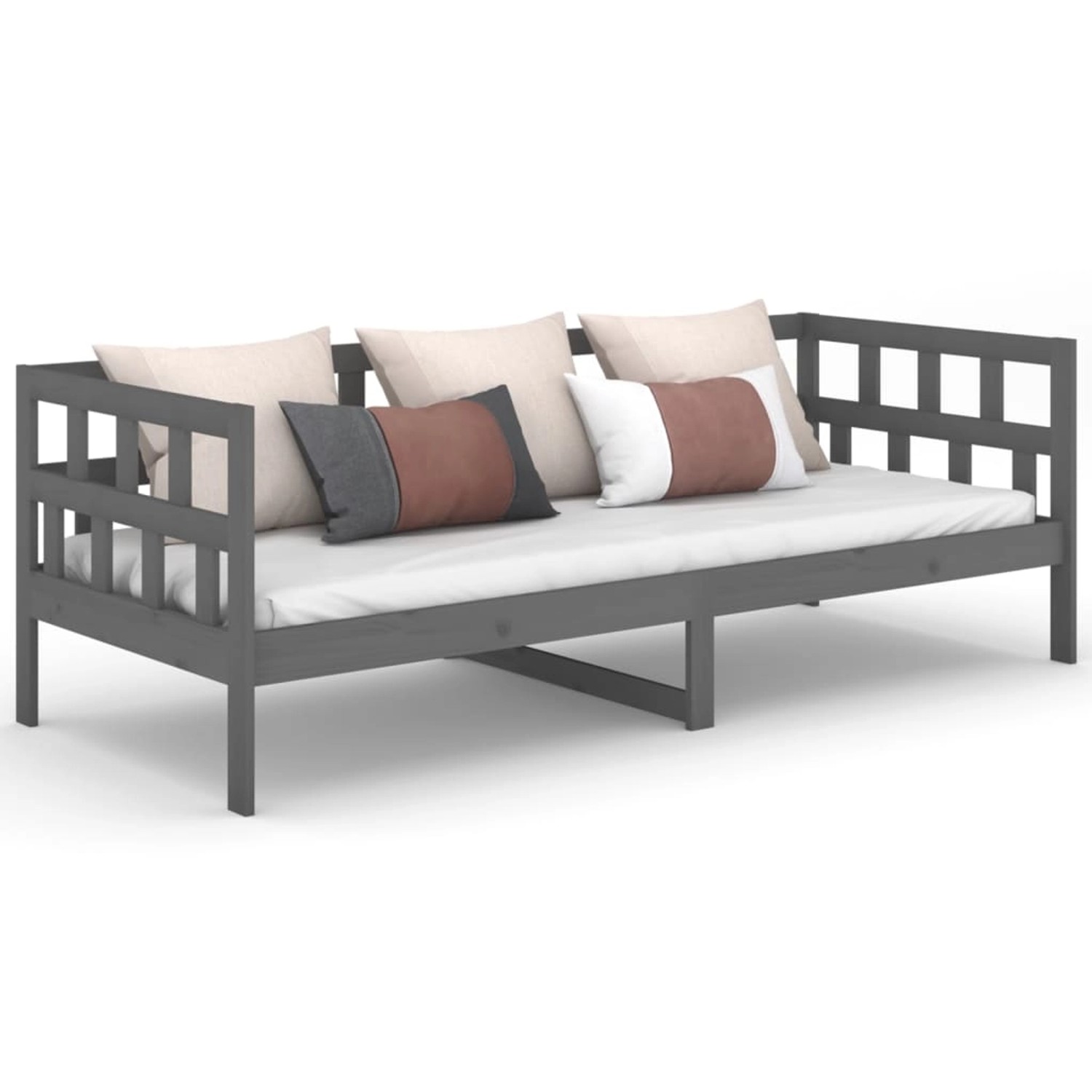 vidaXL Bett, Tagesbett Grau Massivholz Kiefer 90x200 cm günstig online kaufen