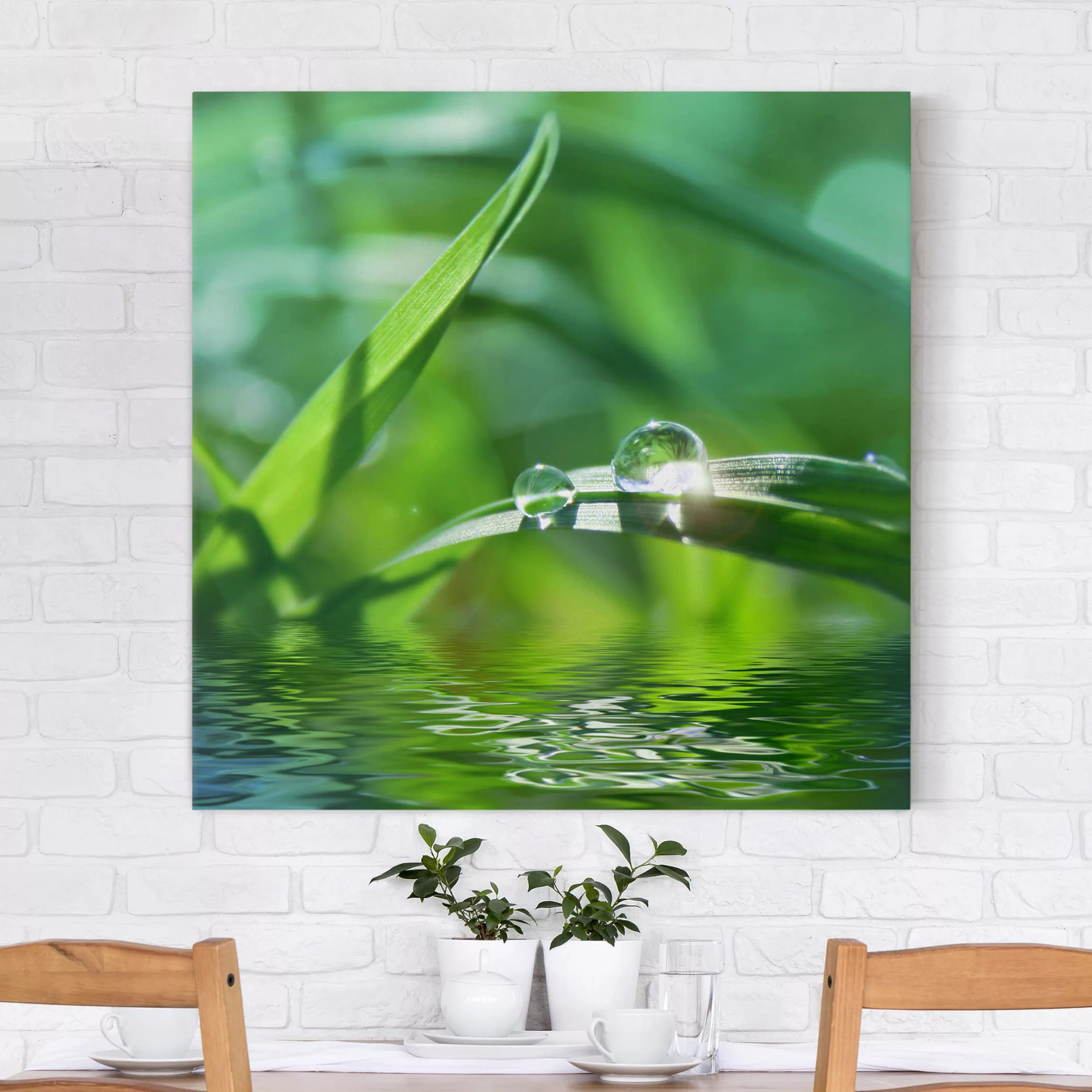 Leinwandbild Blumen - Quadrat Green Ambiance II günstig online kaufen