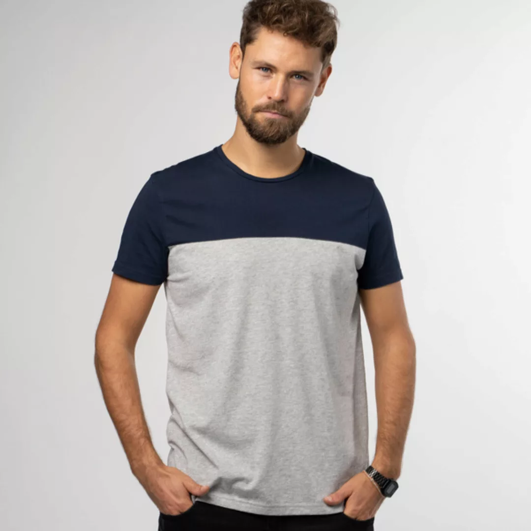 Olav - Halfbase T-shirt Aus Biobaumwoll-mix, Blau/grau günstig online kaufen