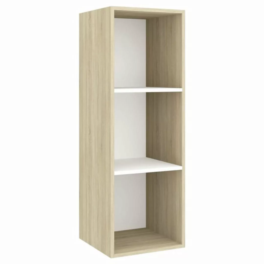 Tv-wandschrank Sonoma-eiche Und Weiß 37x37x107cm Spanplatte günstig online kaufen